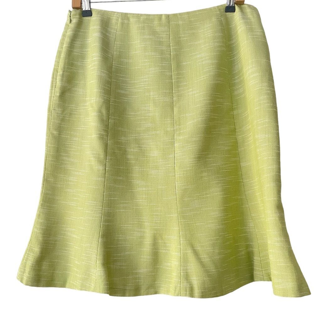 Judith Hart Collection Kohlrabi Green A-Line flared midi skirt fully lined Sz 16